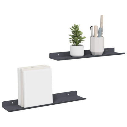 Plovoucí Police Nástěnný 2 Pcs Antracit 40 X 8,5 X 2,5 Cm Ocel