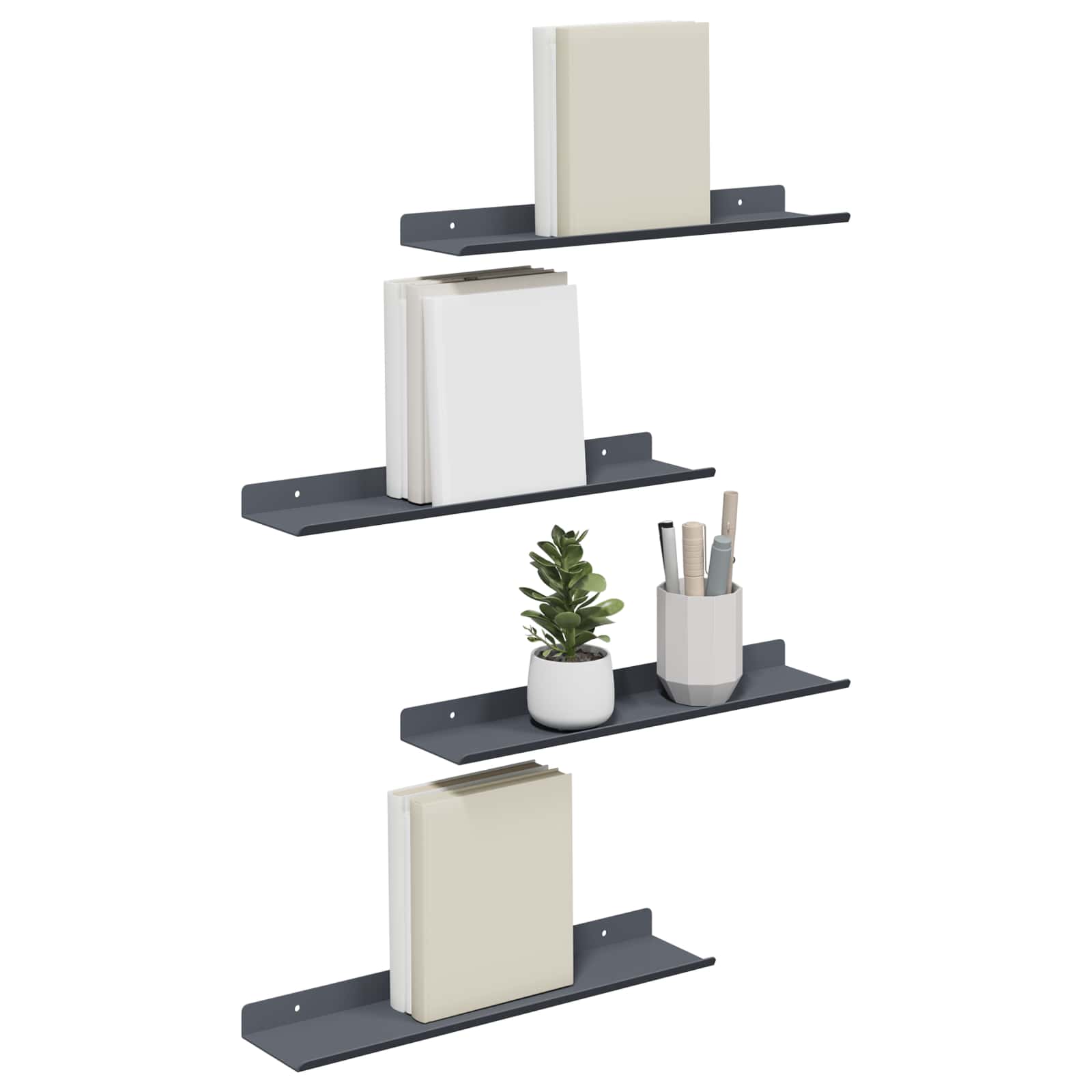 Plovoucí Police Nástěnný 4 Pcs Antracit 40 X 8,5 X 2,5 Cm Ocel