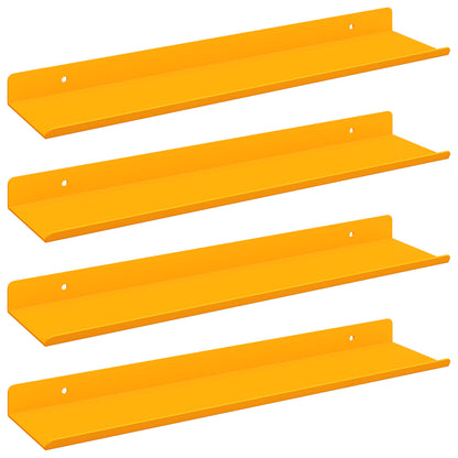 Plovoucí Police 4 Pcs Hořčicově Žlutá 40 X 8,5 X 2,5 Cm Ocel