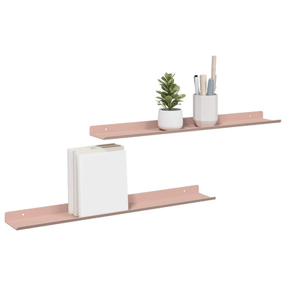 Plovoucí Police Nástěnný 2 Pcs Růžová 60 X 8,5 X 2,5 Cm Ocel