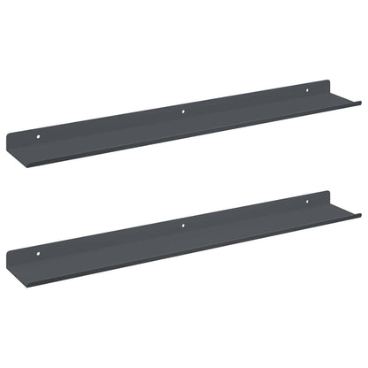 Plovoucí Police Nástěnný 2 Pcs Antracit 60 X 8,5 X 2,5 Cm Ocel