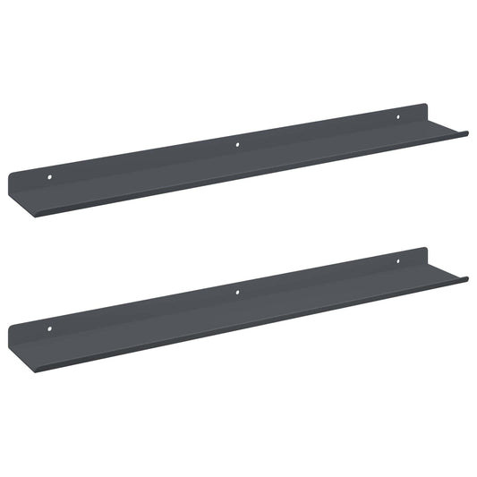 Plovoucí Police Nástěnný 2 Pcs Antracit 60 X 8,5 X 2,5 Cm Ocel