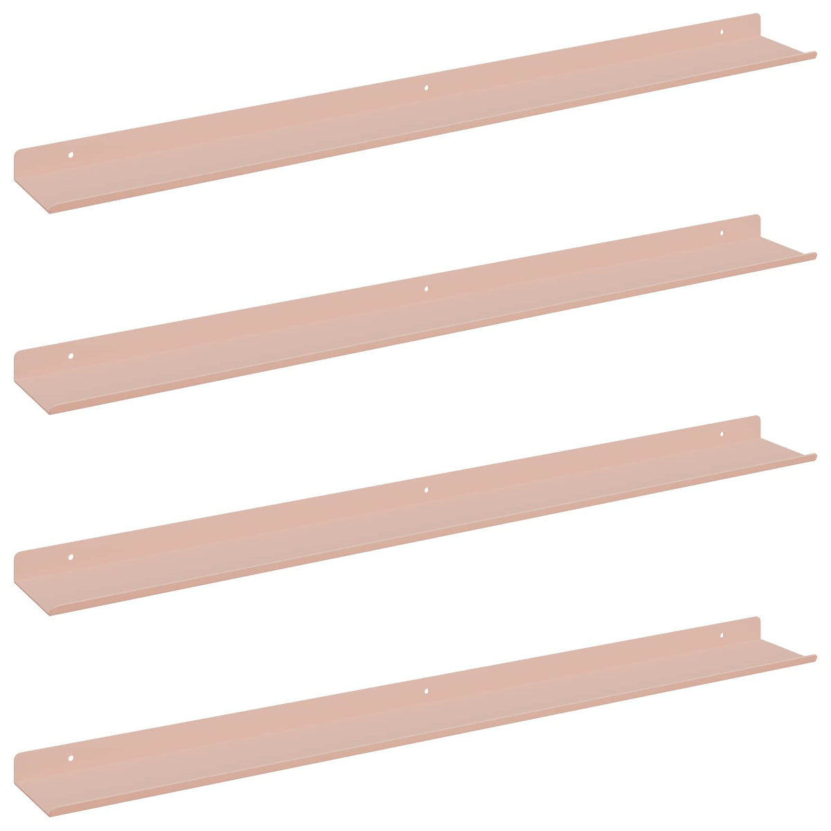 Plovoucí Police Nástěnný 4 Pcs Růžová 80 X 9 X 2,5 Cm Ocel