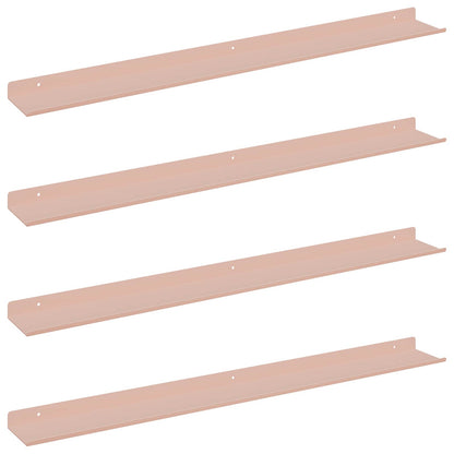 Plovoucí Police Nástěnný 4 Pcs Růžová 80 X 9 X 2,5 Cm Ocel