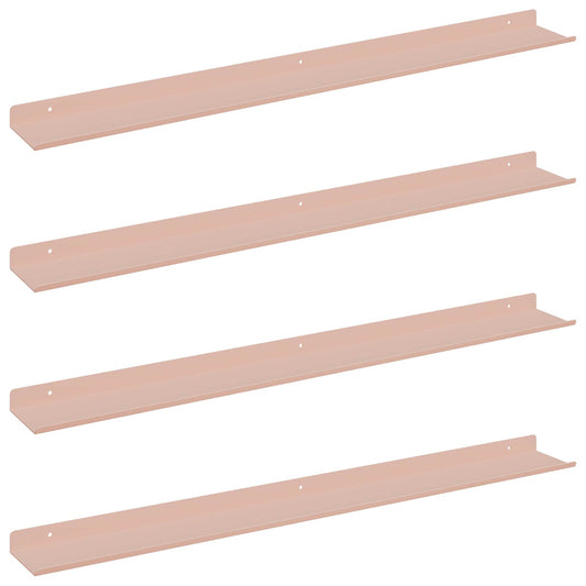 Plovoucí Police Nástěnný 4 Pcs Růžová 80 X 9 X 2,5 Cm Ocel
