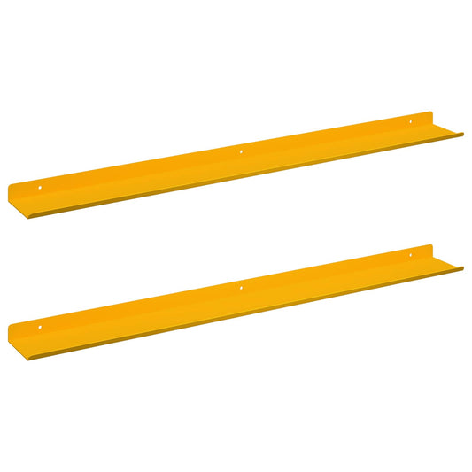 Plovoucí Police 2 Pcs Hořčicově Žlutá 80 X 9 X 2,5 Cm Ocel