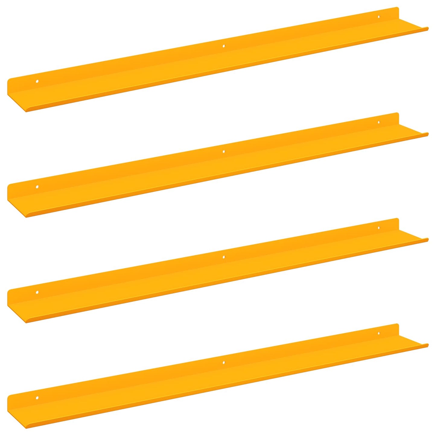 Plovoucí Police 4 Pcs Hořčicově Žlutá 80 X 9 X 2,5 Cm Ocel