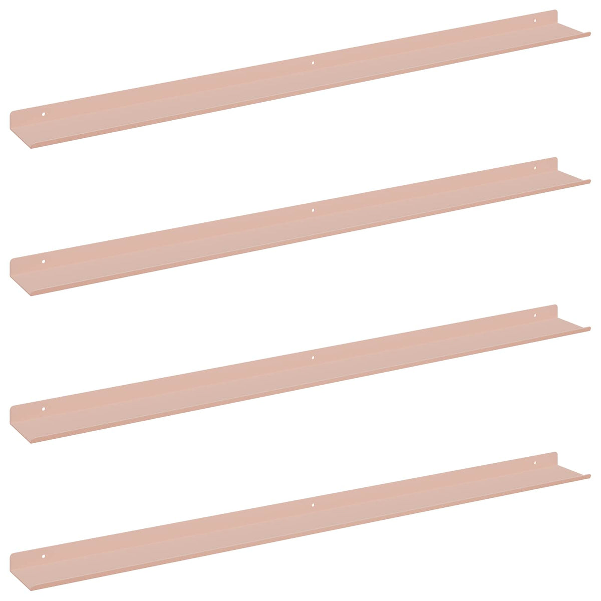 Plovoucí Police Nástěnný 4 Pcs Růžová 100 X 9 X 2,5 Cm Ocel