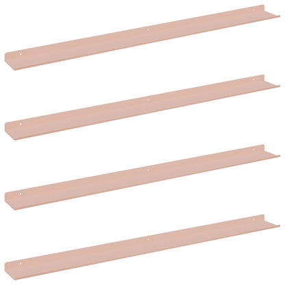 Plovoucí Police Nástěnný 4 Pcs Růžová 100 X 9 X 2,5 Cm Ocel