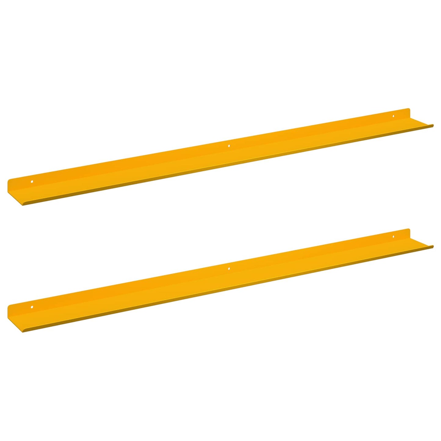 Plovoucí Police 2 Pcs Hořčicově Žlutá 100 X 9 X 2,5 Cm Ocel