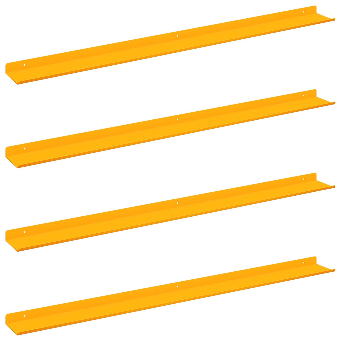 Plovoucí Police 4 Pcs Hořčicově Žlutá 100 X 9 X 2,5 Cm Ocel