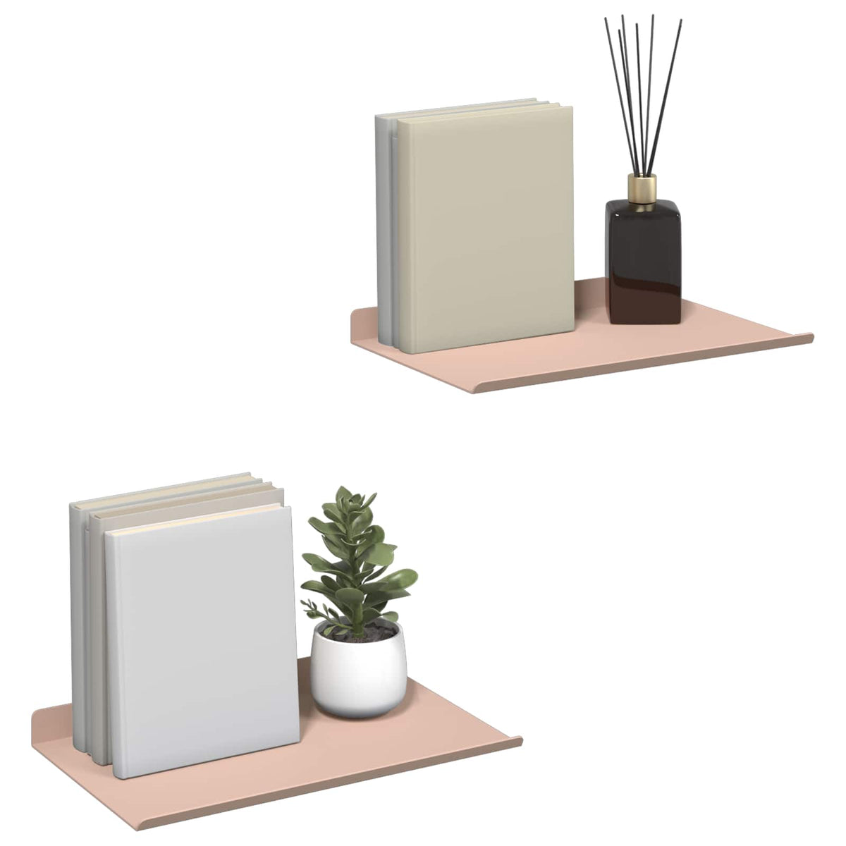 Plovoucí Police Nástěnný 2 Pcs Růžová 30 X 18 X 2,5 Cm Ocel