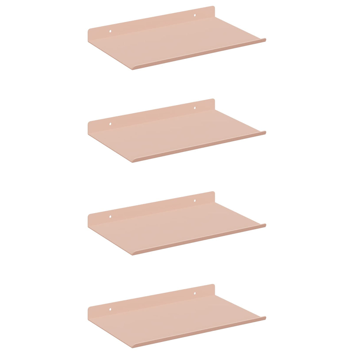 Plovoucí Police Nástěnný 4 Pcs Růžová 30 X 18 X 2,5 Cm Ocel