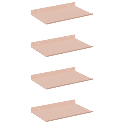 Plovoucí Police Nástěnný 4 Pcs Růžová 30 X 18 X 2,5 Cm Ocel
