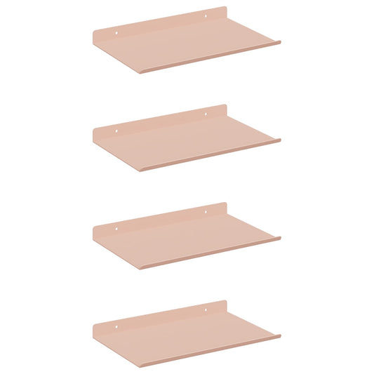 Plovoucí Police Nástěnný 4 Pcs Růžová 30 X 18 X 2,5 Cm Ocel