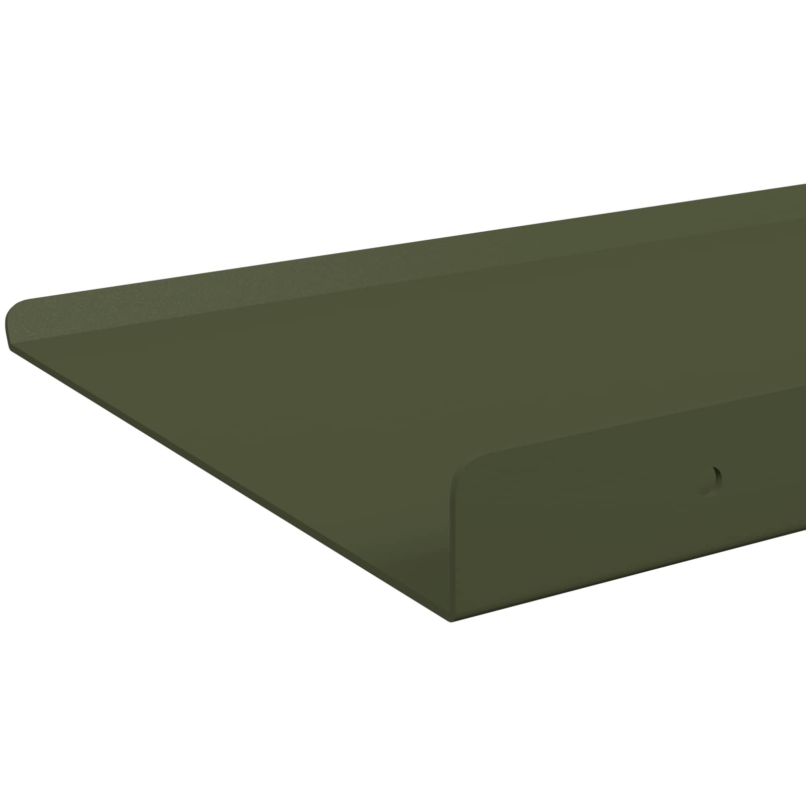 Plovoucí Police 4 Pcs Olivově Zelená 30 X 18 X 2,5 Cm Ocel