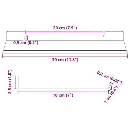 Plovoucí Police 4 Pcs Olivově Zelená 30 X 18 X 2,5 Cm Ocel