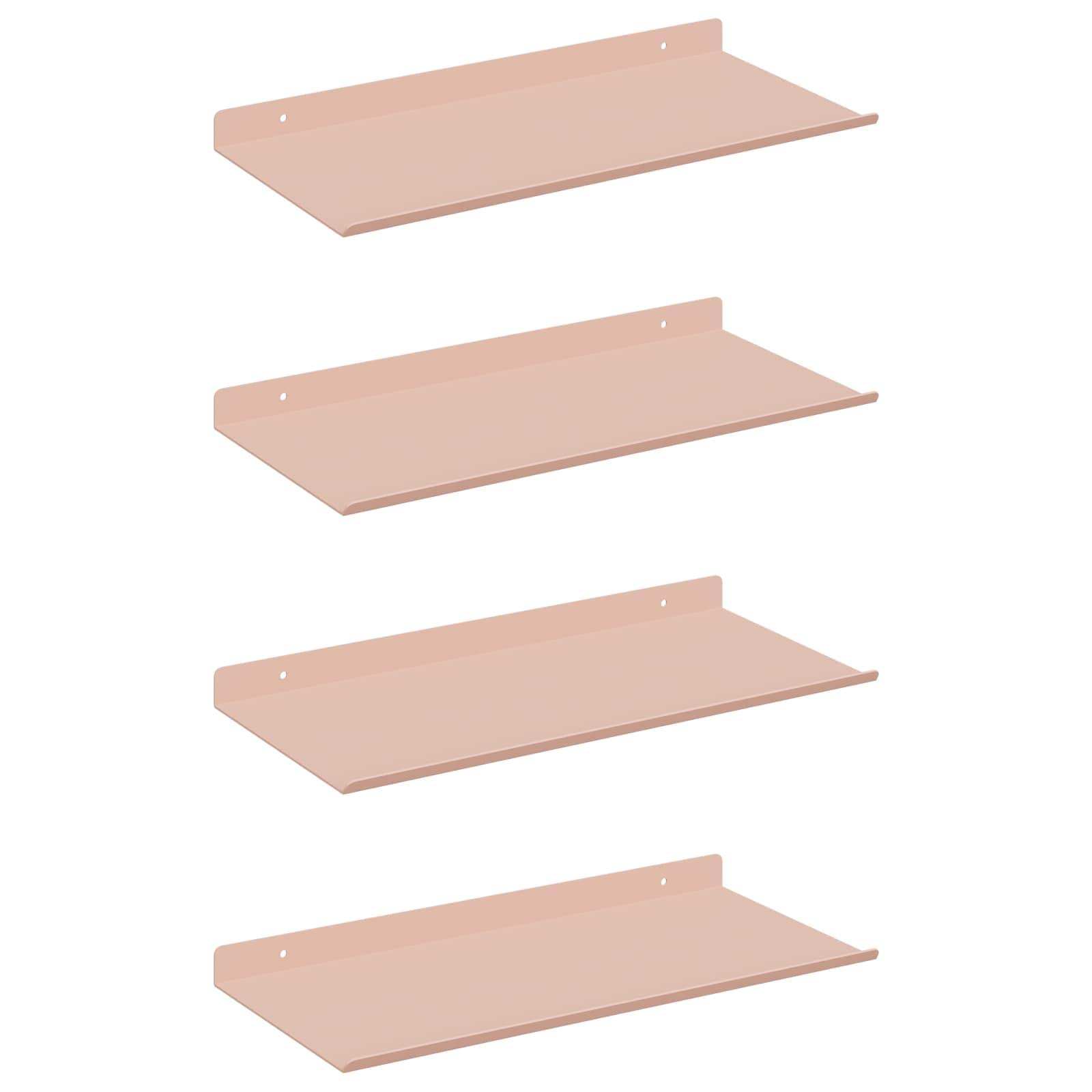 Plovoucí Police Nástěnný 4 Pcs Růžová 40 X 18 X 2,5 Cm Ocel