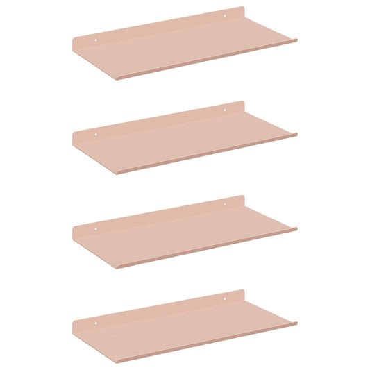 Plovoucí Police Nástěnný 4 Pcs Růžová 40 X 18 X 2,5 Cm Ocel