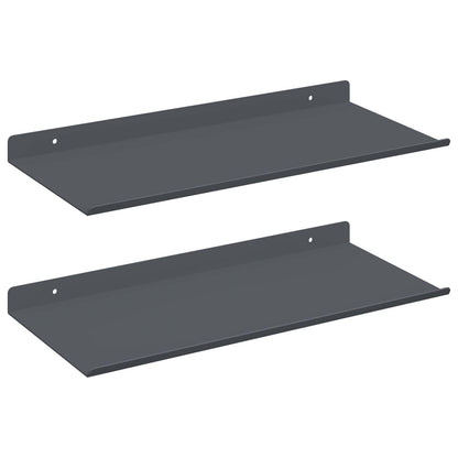 Plovoucí Police Nástěnný 2 Pcs Antracit 40 X 18 X 2,5 Cm Ocel
