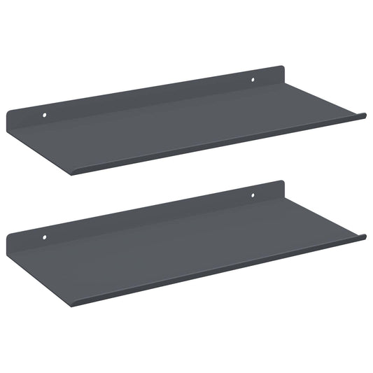 Plovoucí Police Nástěnný 2 Pcs Antracit 40 X 18 X 2,5 Cm Ocel