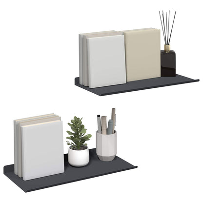 Plovoucí Police Nástěnný 2 Pcs Antracit 40 X 18 X 2,5 Cm Ocel