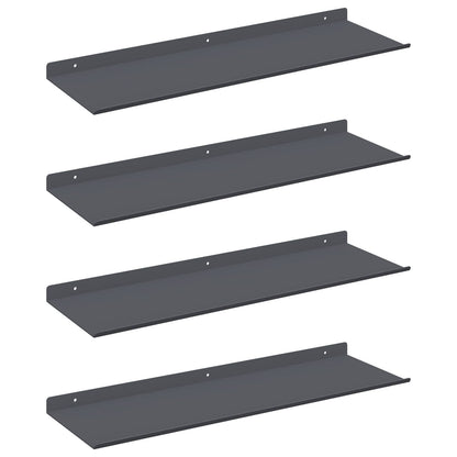 Plovoucí Police Nástěnný 4 Pcs Antracit 60 X 18 X 2,5 Cm Ocel