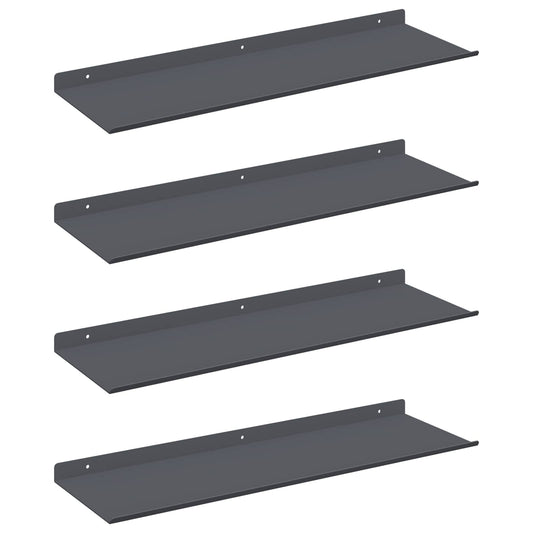 Plovoucí Police Nástěnný 4 Pcs Antracit 60 X 18 X 2,5 Cm Ocel