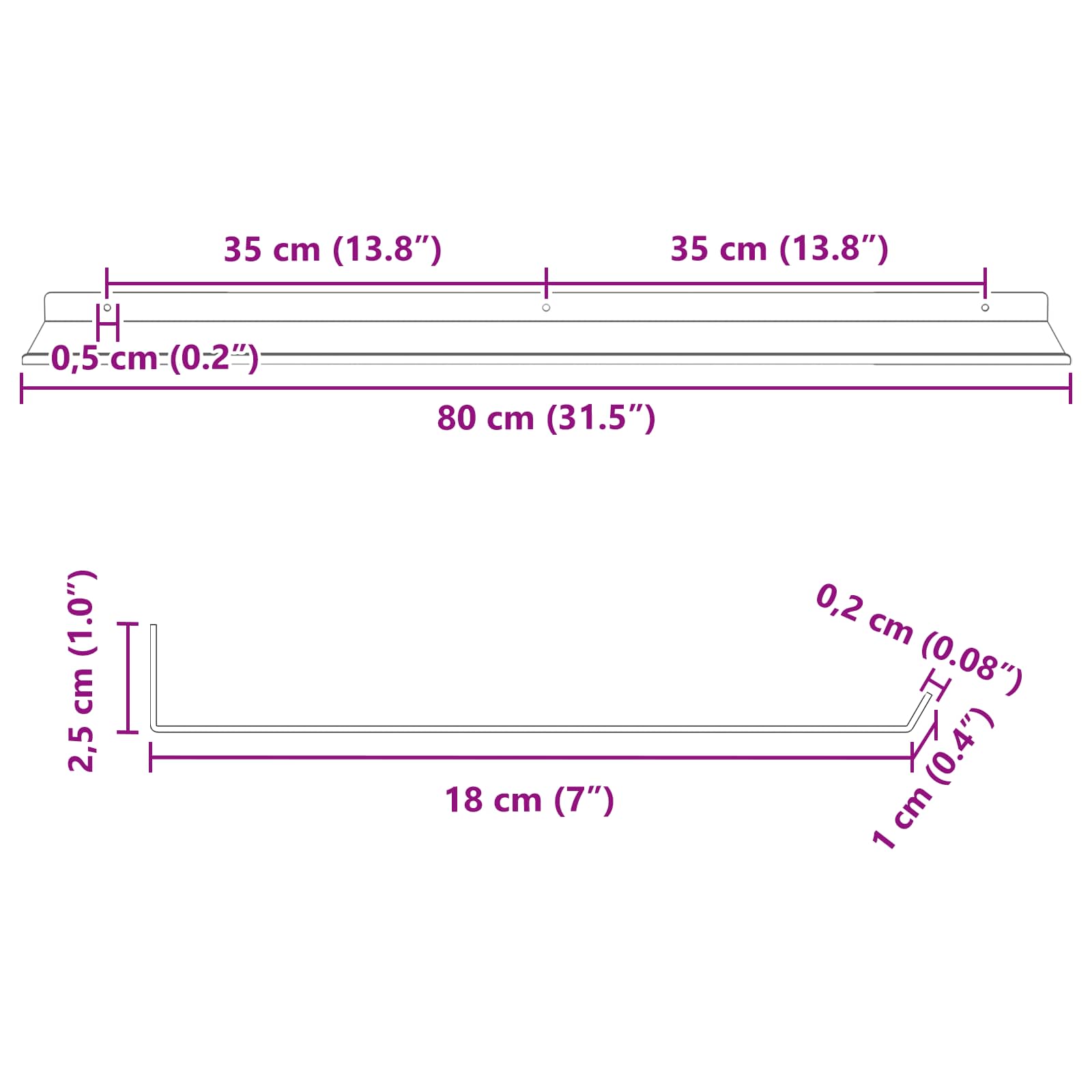 Plovoucí Police 4 Pcs Hořčicově Žlutá 80 X 18 X 2,5 Cm Ocel