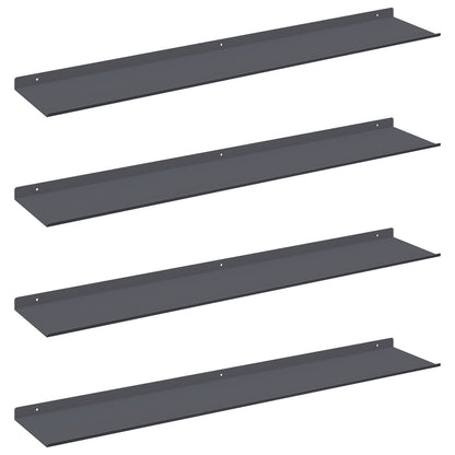 Plovoucí Police Nástěnný 4 Pcs Antracit 100 X 18 X 2,5 Cm Ocel
