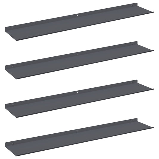 Plovoucí Police Nástěnný 4 Pcs Antracit 100 X 18 X 2,5 Cm Ocel