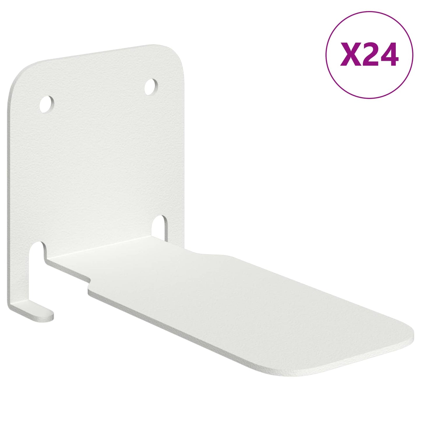 Plovoucí Police S Policí Nástěnný 24 Pcs Bílý 6 X 10,8 X 6,6 Cm