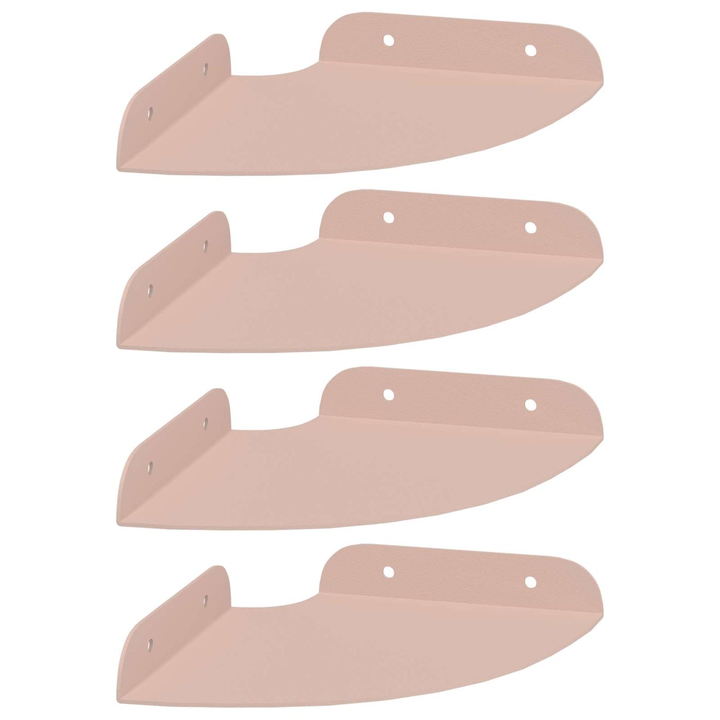 Plovoucí Police S Policí 4 Pcs Růžová 15 X 15 X 2 Cm