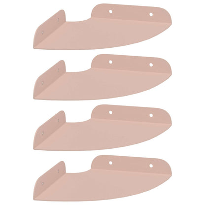 Plovoucí Police S Policí 4 Pcs Růžová 15 X 15 X 2 Cm