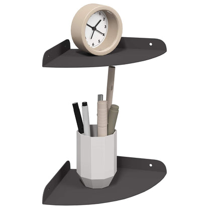 Plovoucí Police S Policí S Úložištěm 2 Pcs Černý 18 X 18 X 2 Cm