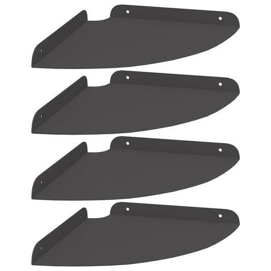 Plovoucí Police S Policí S Úložištěm 4 Pcs Černý 24 X 24 X 2 Cm