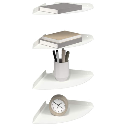 Plovoucí Police S Policí S Úložištěm 4 Pcs Bílý 24 X 24 X 2 Cm