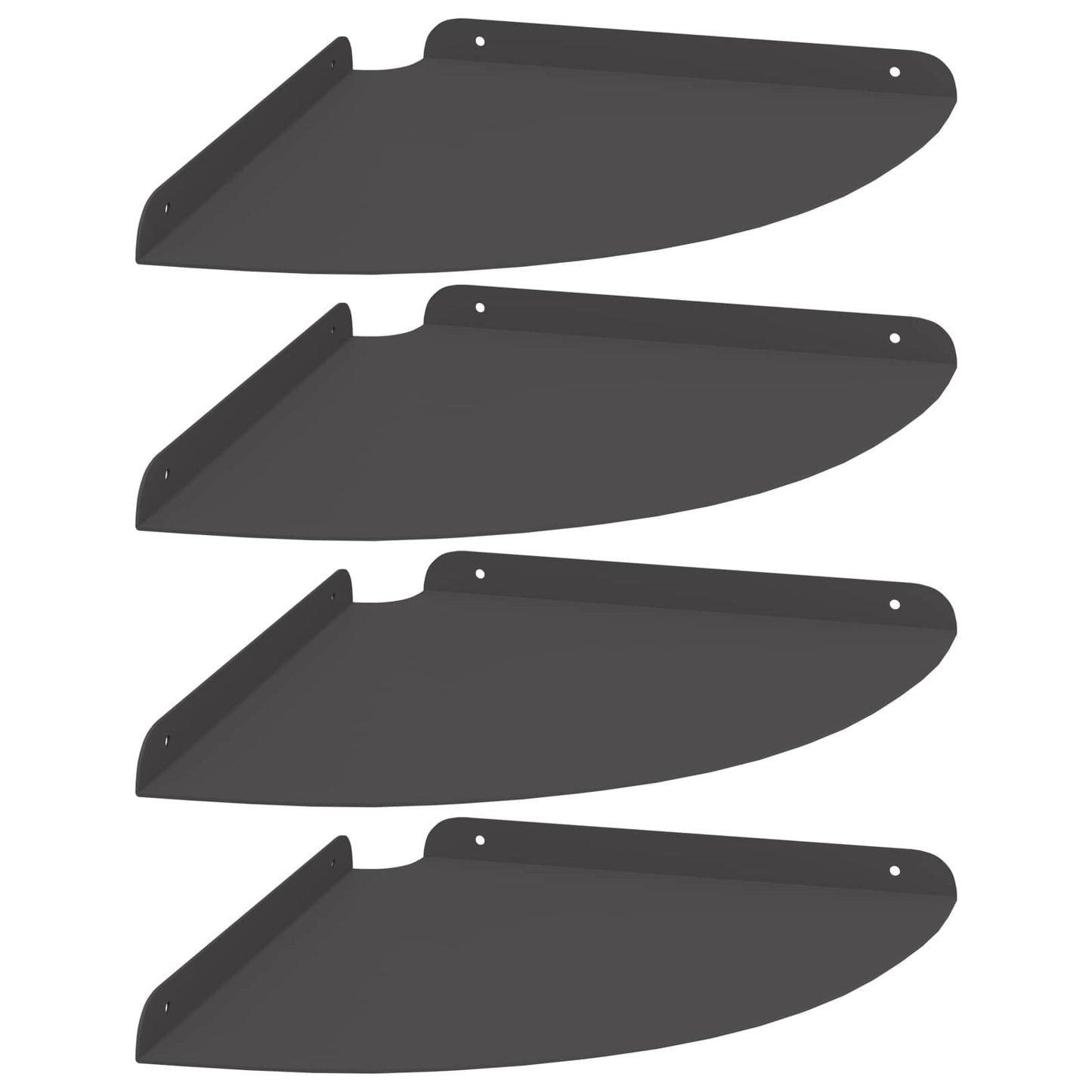 Plovoucí Police S Policí S Úložištěm 4 Pcs Černý 30 X 30 X 2 Cm