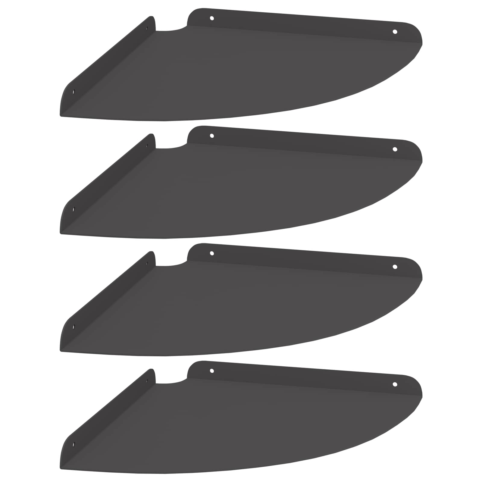 Plovoucí Police S Policí S Úložištěm 4 Pcs Černý 30 X 30 X 2 Cm