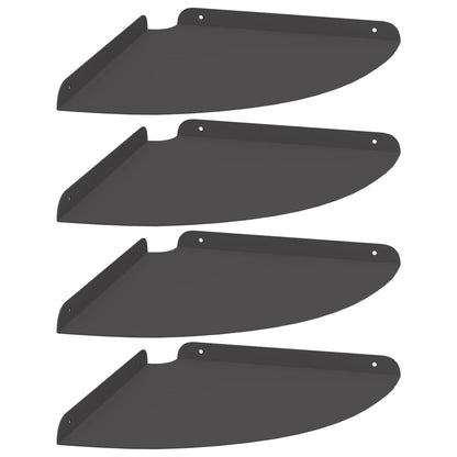 Plovoucí Police S Policí S Úložištěm 4 Pcs Černý 30 X 30 X 2 Cm