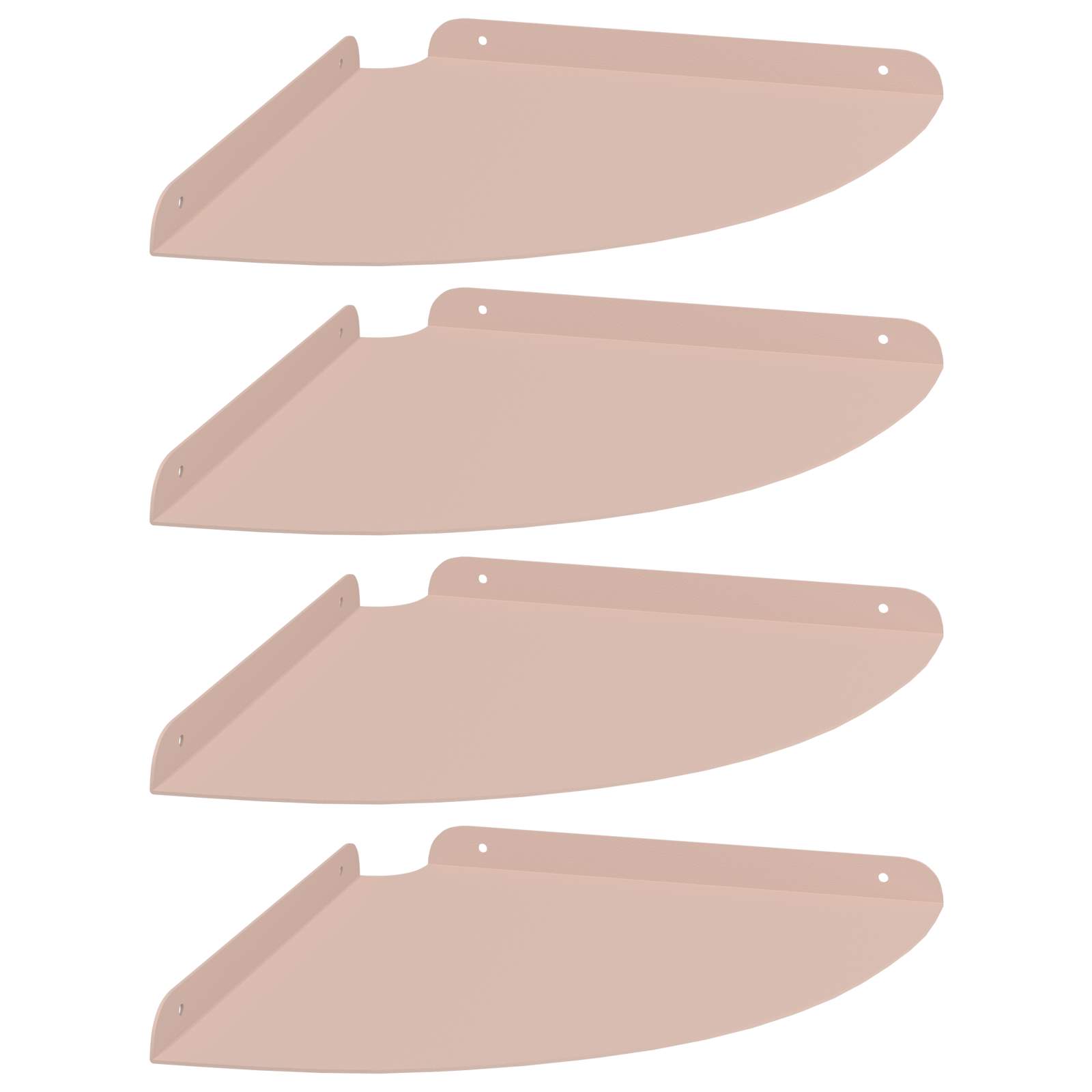 Plovoucí Police S Policí 4 Pcs Růžová 30 X 30 X 2 Cm
