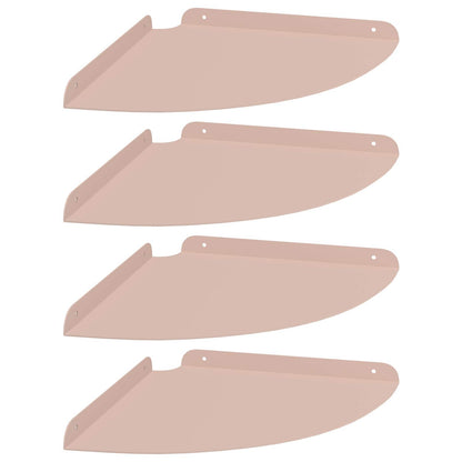 Plovoucí Police S Policí 4 Pcs Růžová 30 X 30 X 2 Cm