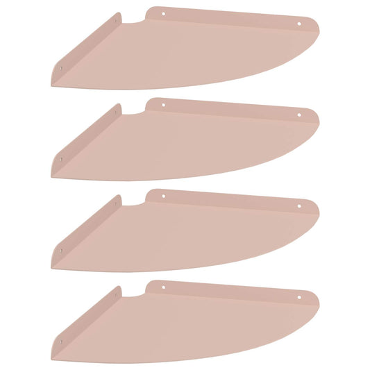 Plovoucí Police S Policí 4 Pcs Růžová 30 X 30 X 2 Cm