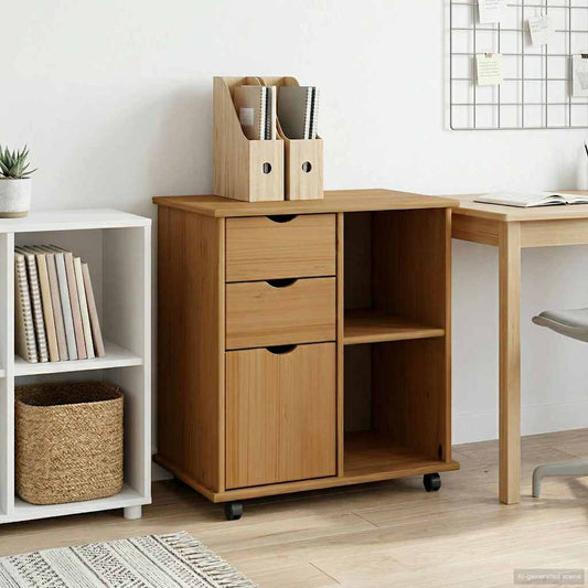 Kolejová Skříň 63,5 X 39 X 65,5 Cm Masivní Borovicové Dřevo