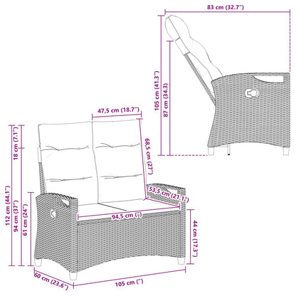 Zahradní Lavice 105 X 60 X 112 Cm Ocel A Polyester