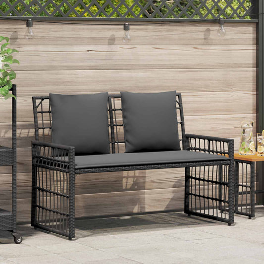 Venkovní Lavice 2 -Seater 116 X 55 X 82 Cm Ocel A Polyratan