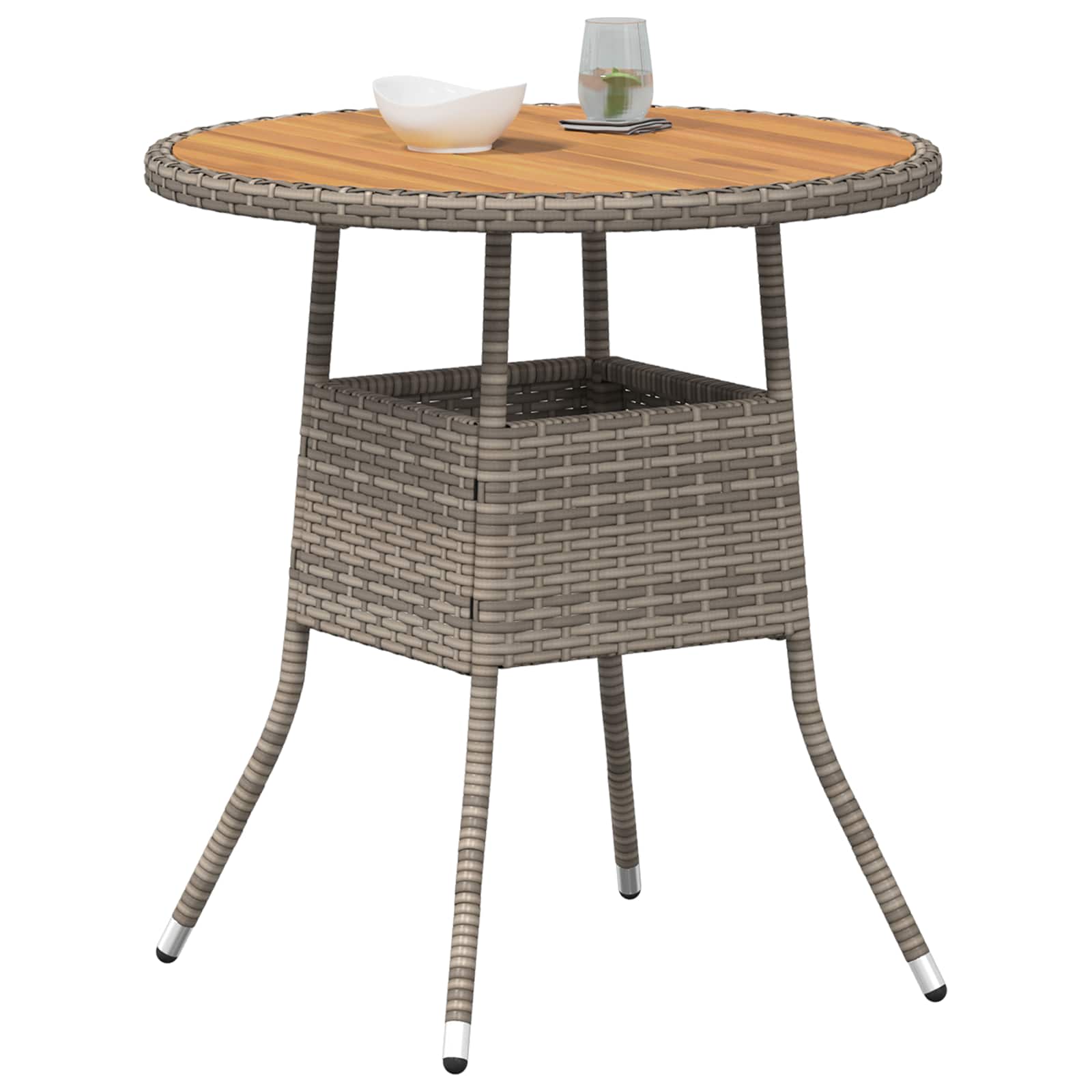 Večerní Stůl Šedá, Akát 70 X 70 X 73 Cm Masivní Akátové Dřevo