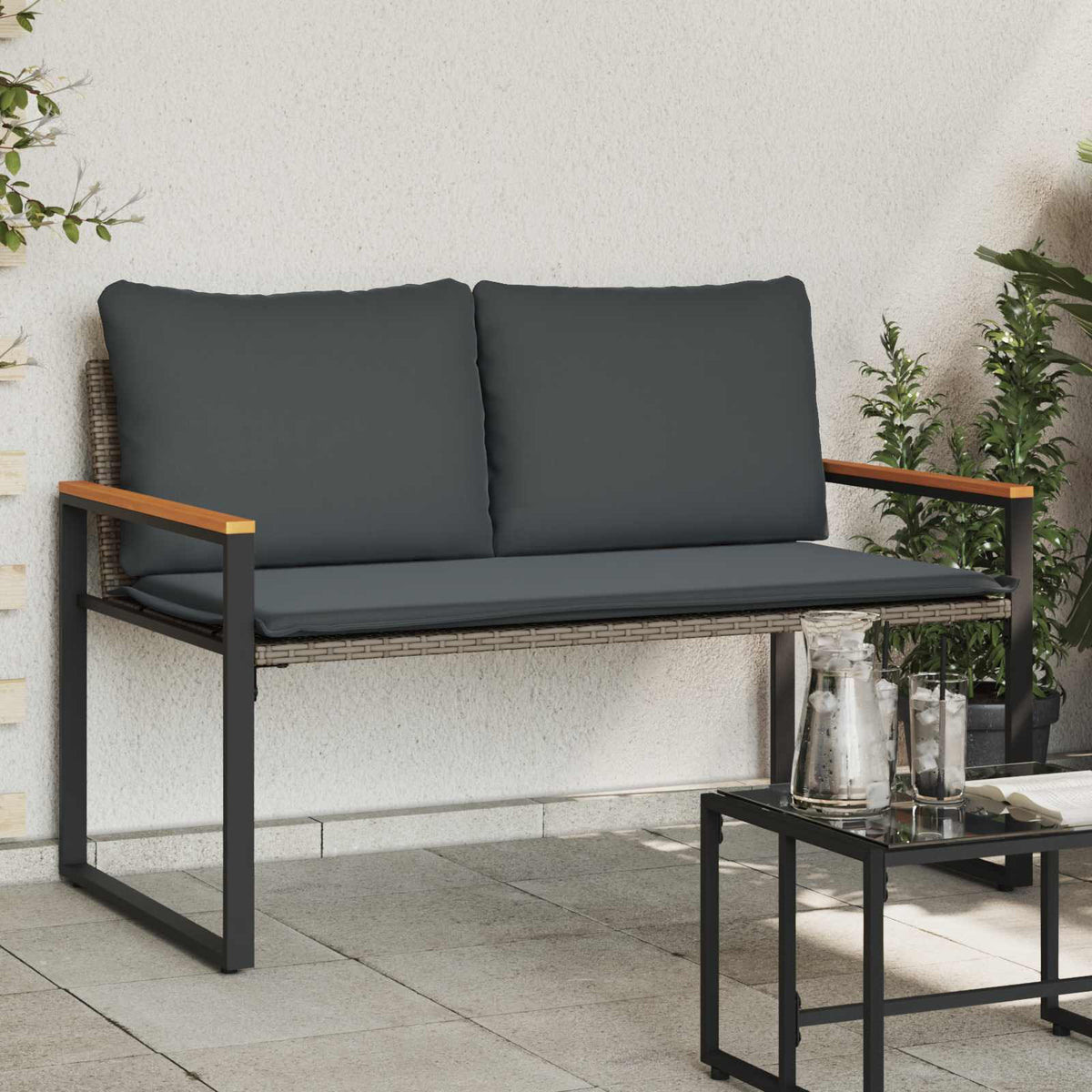 Lavice S Polštářem 115 X 65 X 72 Cm Ratan