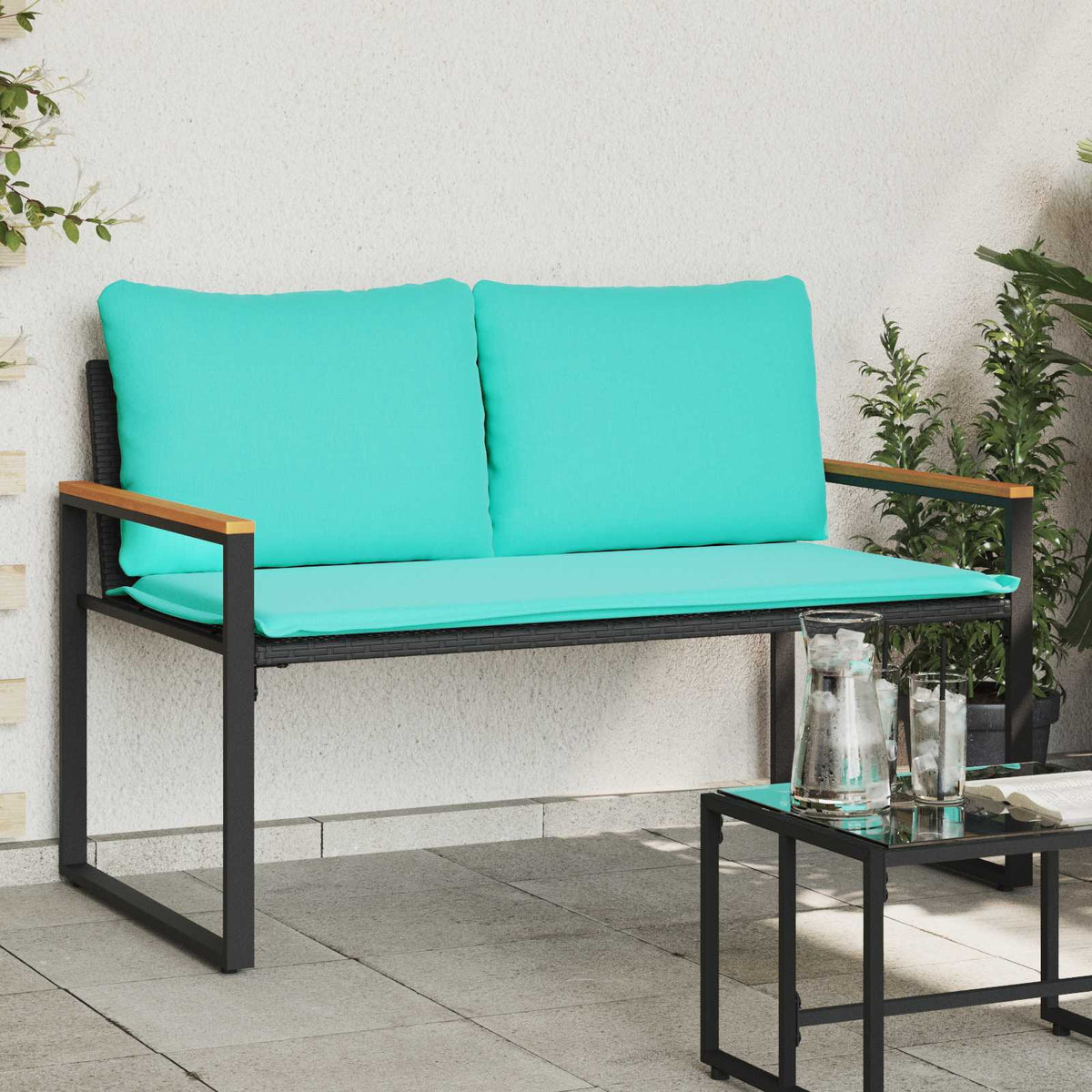 Lavice S Polštářem 115 X 65 X 72 Cm Ratan