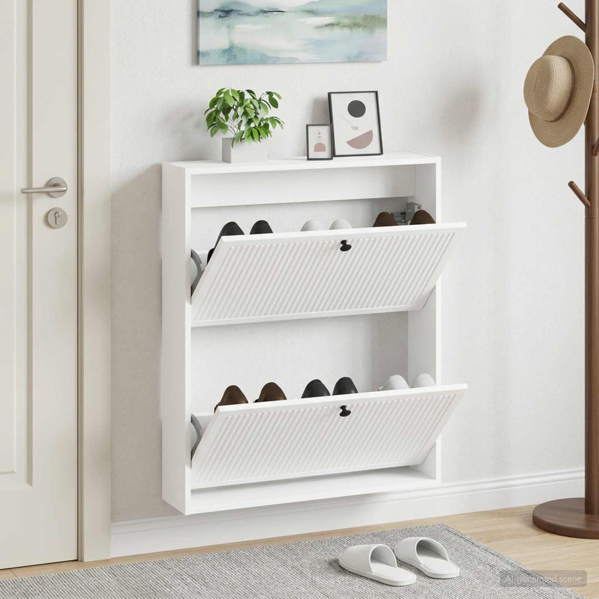 Nástěnná Skříň Na Boty Ede 71 X 17 X 86 Cm Kompozitní Dřevo